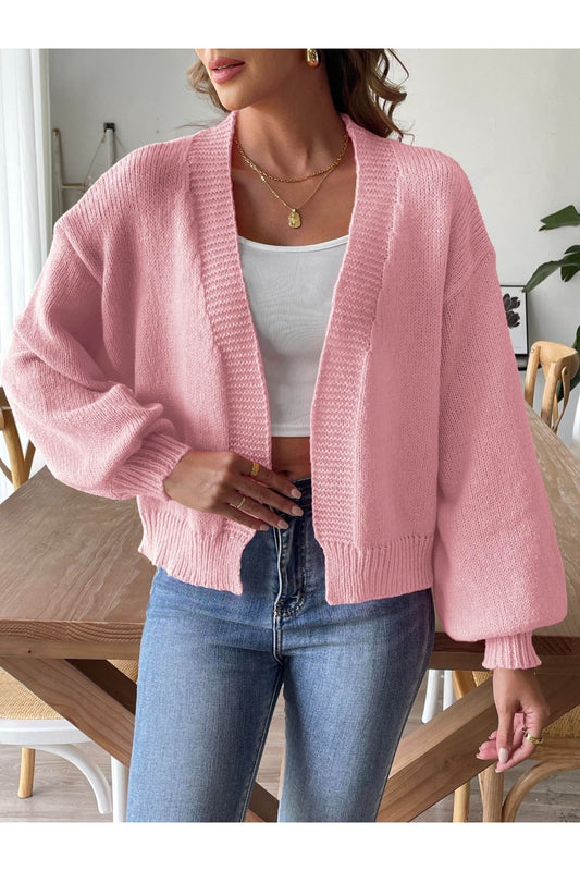 Open Front Long Sleeve Cardigan - Cardigans - FITGGINS