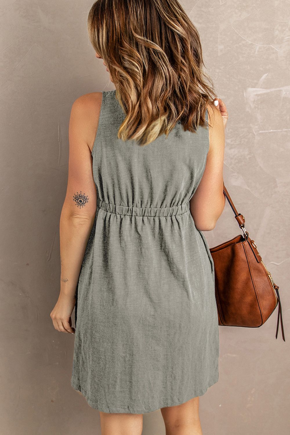 Sleeveless Button Down Mini Magic Dress Fitggins