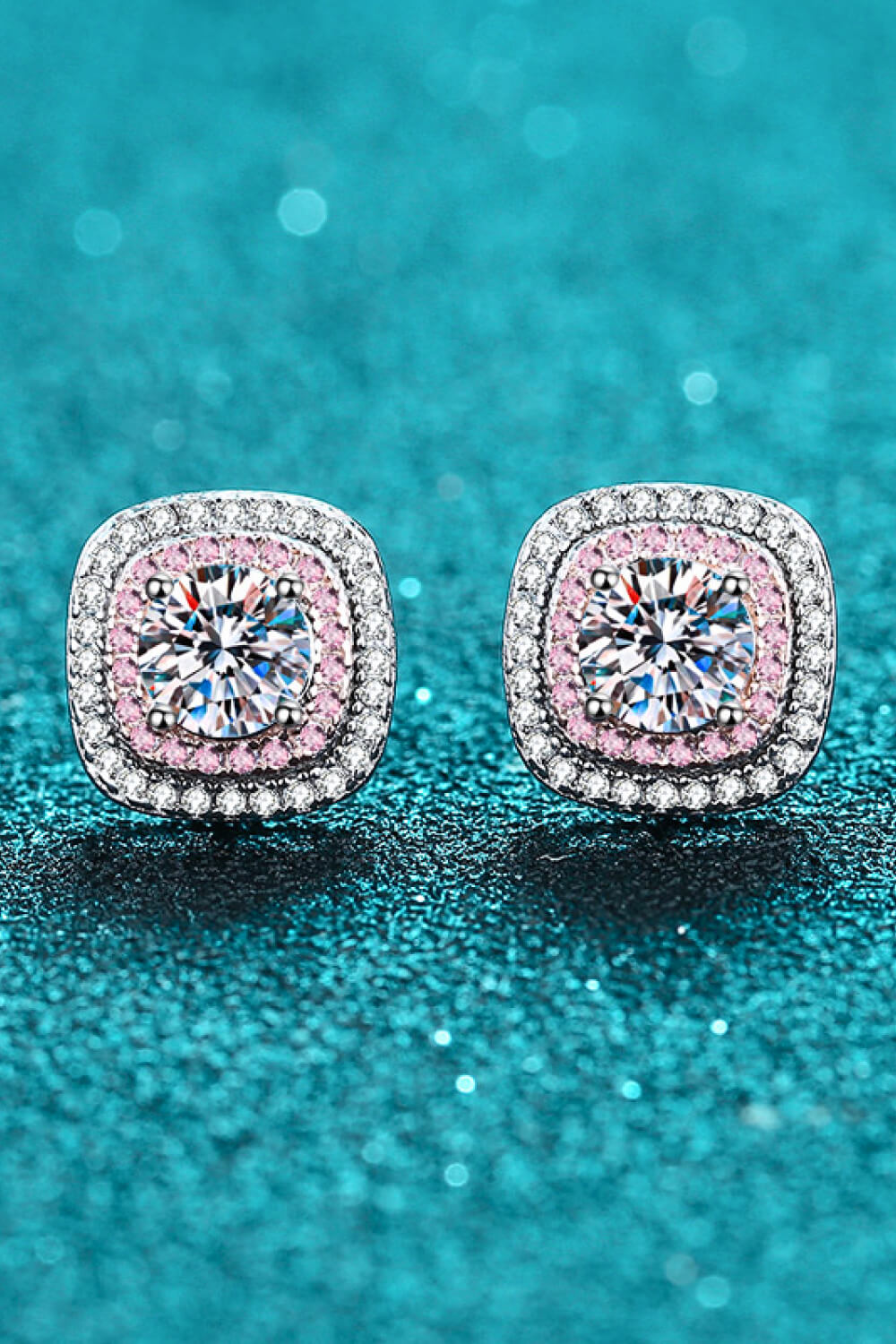 Geometric Moissanite Stud Earrings - Earrings - FITGGINS