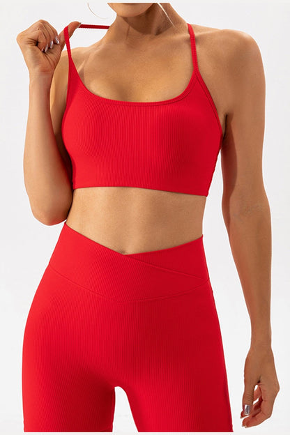 Spaghetti Strap Active Bra - Sports Bras - FITGGINS