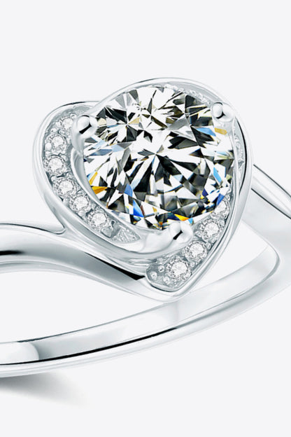 1 Carat Moissanite Heart Ring - Rings - FITGGINS