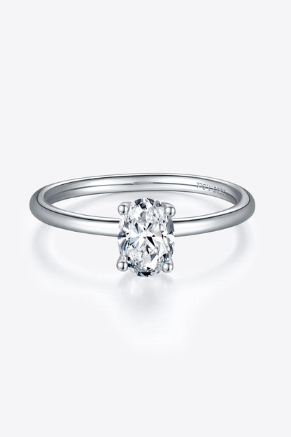 1 Carat Moissanite 925 Sterling Silver Solitaire Ring - Rings - FITGGINS