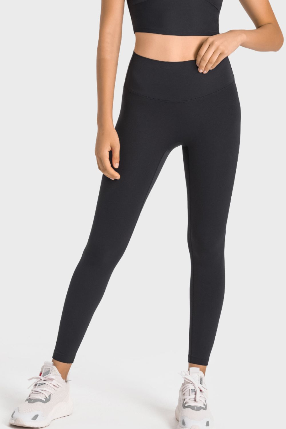 Millennia High-Rise Wide Waistband Yoga Leggings Black Fitggins
