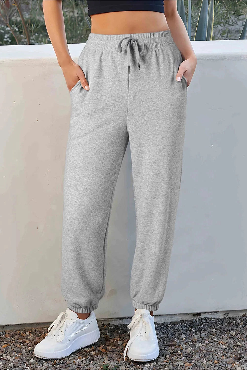 Drawstring Joggers with Pockets - Pants - FITGGINS