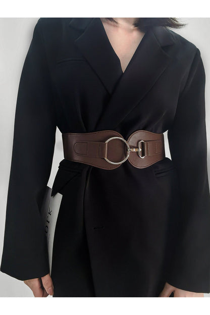 PU Elastic Wide Belt - Belt - FITGGINS