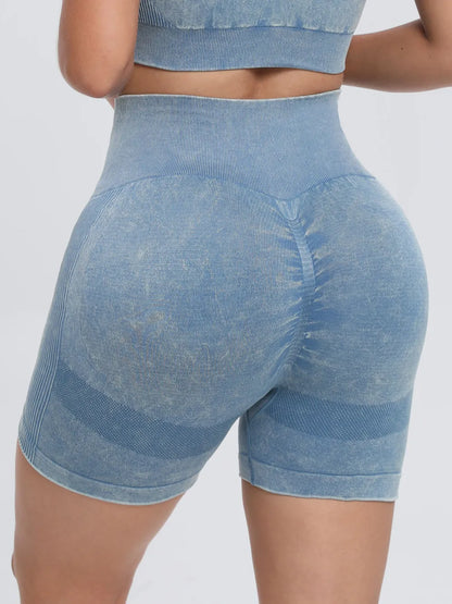 Washed High Waist Active Shorts Fitggins