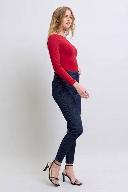 Judy Blue Full Size Heart Shaped Back Pockets Skinny Jeans - Jeans - FITGGINS