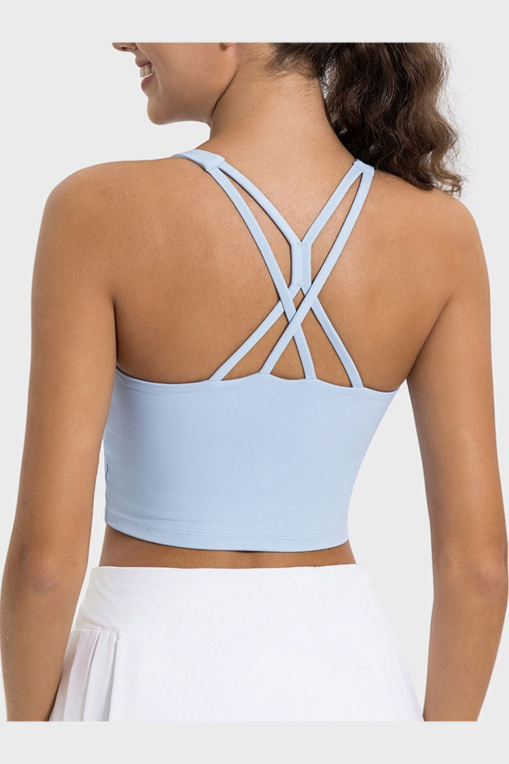 Millennia Crisscross Round Neck Active Tank - Crop Tops & Tank Tops - FITGGINS