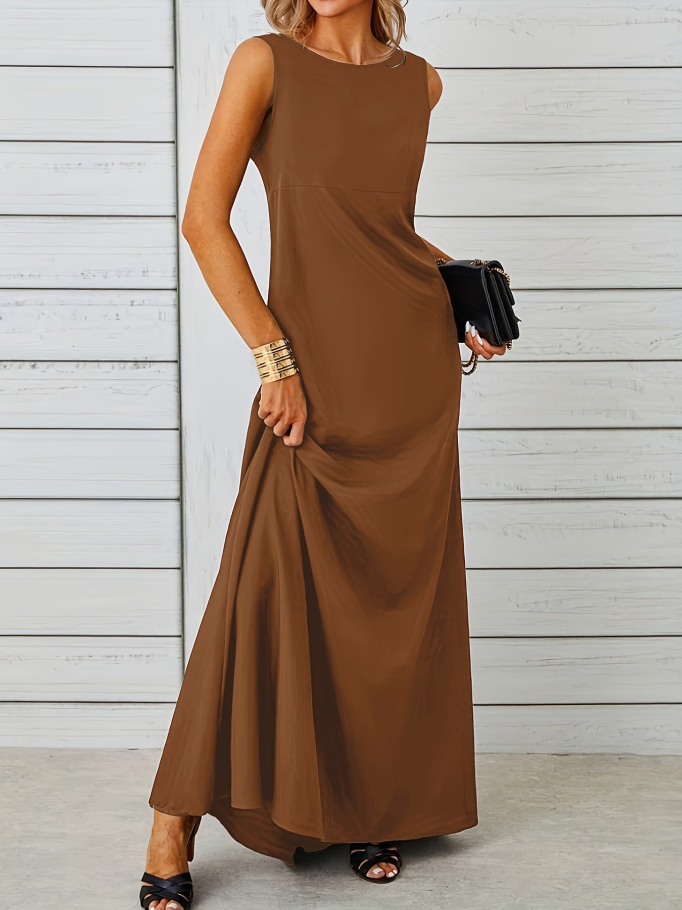 Sleeveless Flowy Maxi Dress Fitggins