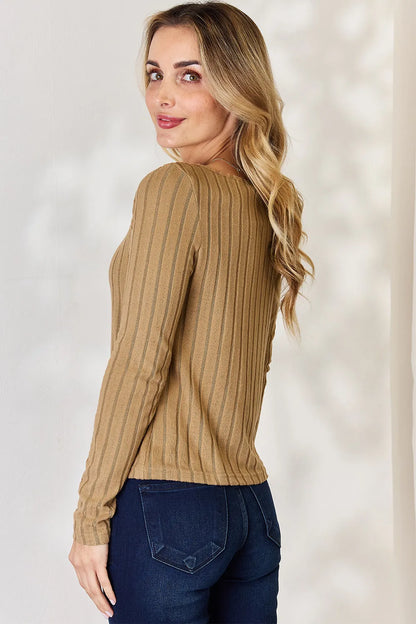 Basic Bae Full Size Ribbed Long Sleeve T-Shirt Fitggins