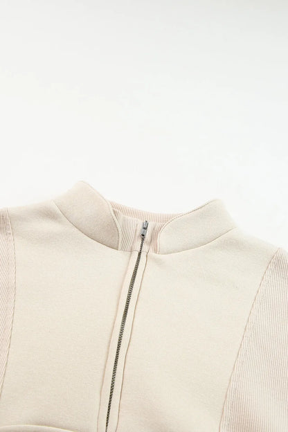 Half Zip Drop Shoulder Long Sleeve Sweatshirt Fitggins