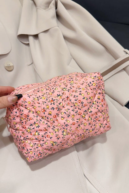 Floral Quilted Clutch with Plaid Lining - Handbag - FITGGINS