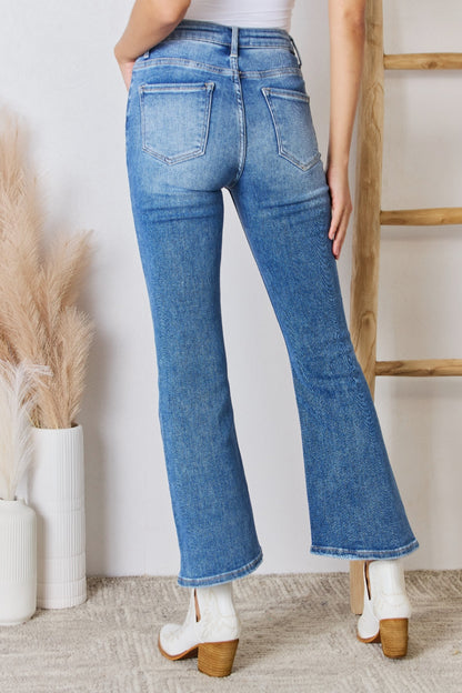 RISEN Full Size High Rise Ankle Flare Jeans - Jeans - FITGGINS