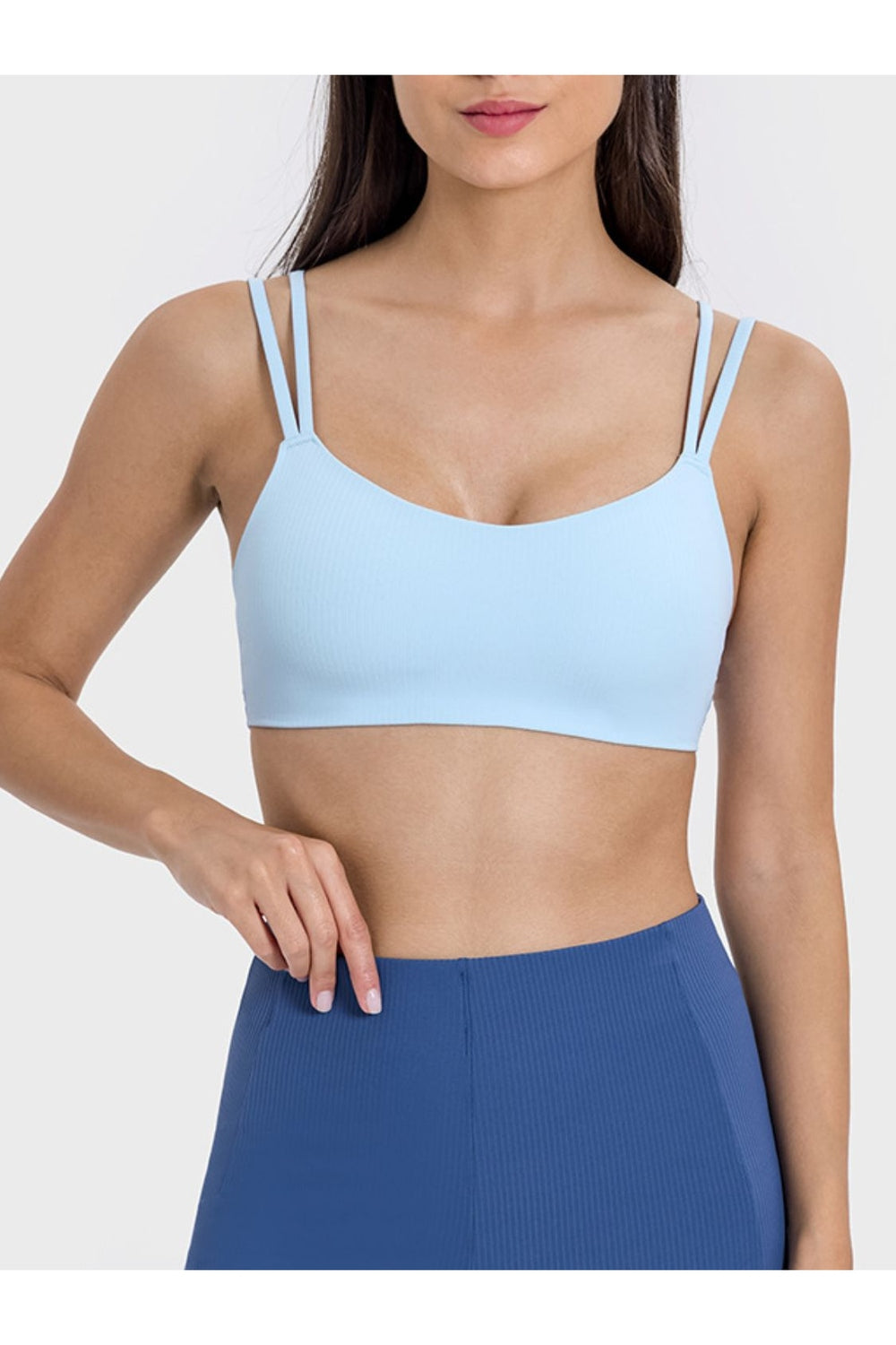 Millennia Scoop Neck Double Strap Active Cami - Crop Tops & Tank Tops - FITGGINS