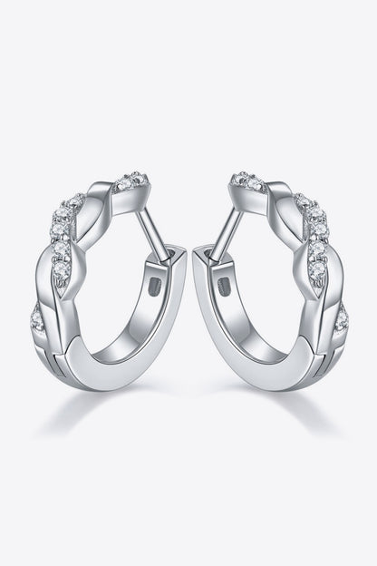 Moissanite Twisted Platinum-Plated Earrings - Earrings - FITGGINS