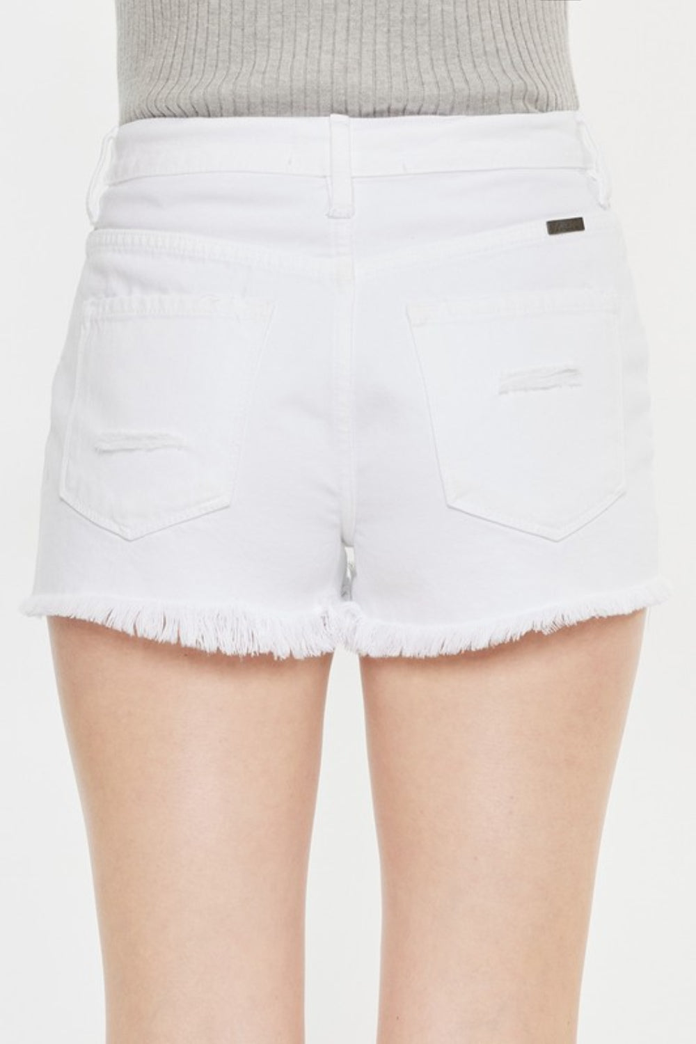 Kancan Raw Hem Distressed Denim Shorts - Denim Shorts - FITGGINS