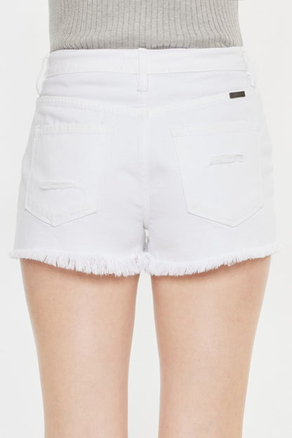 Kancan Raw Hem Distressed Denim Shorts - Denim Shorts - FITGGINS