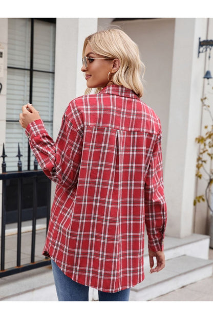Mandy Plaid Button Up Long Sleeve Shirt Fitggins