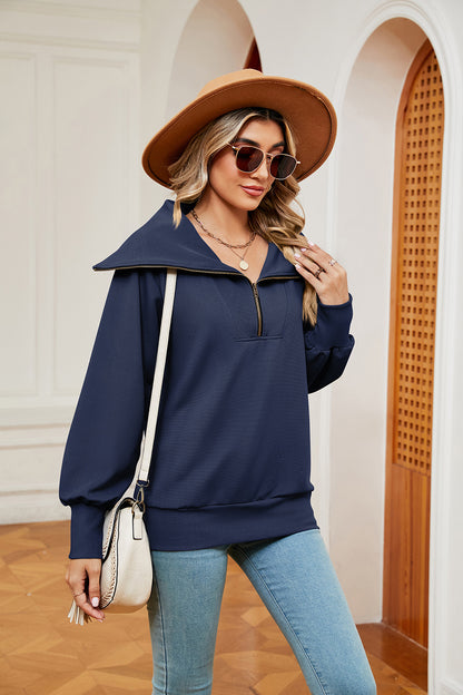 Half-Zip Collared Sweatshirt Fitggins
