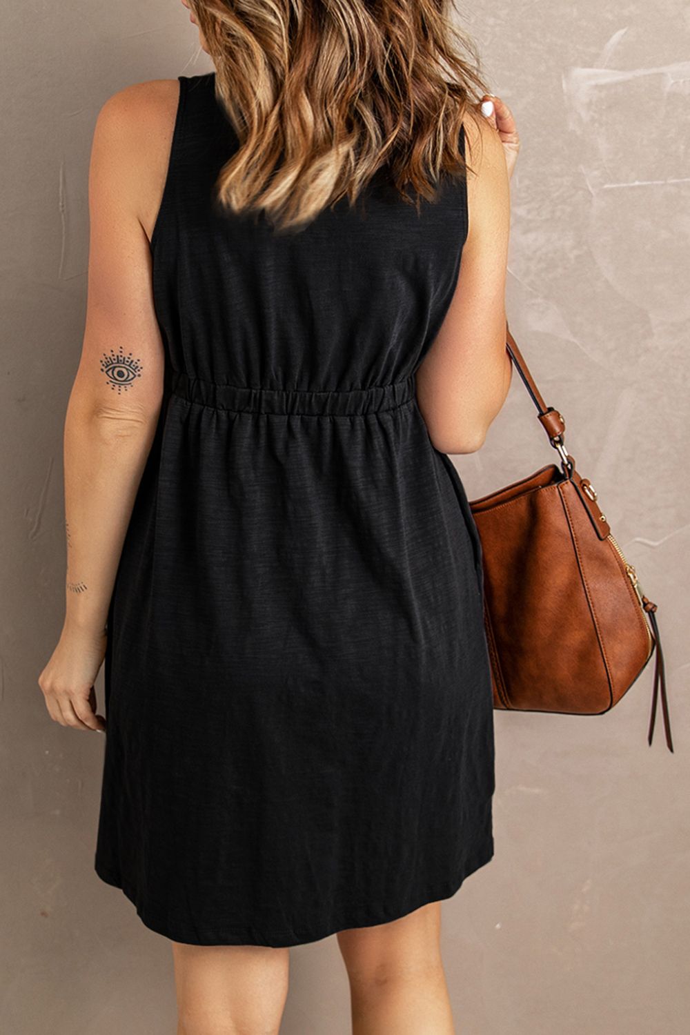 Sleeveless Button Down Mini Magic Dress Fitggins