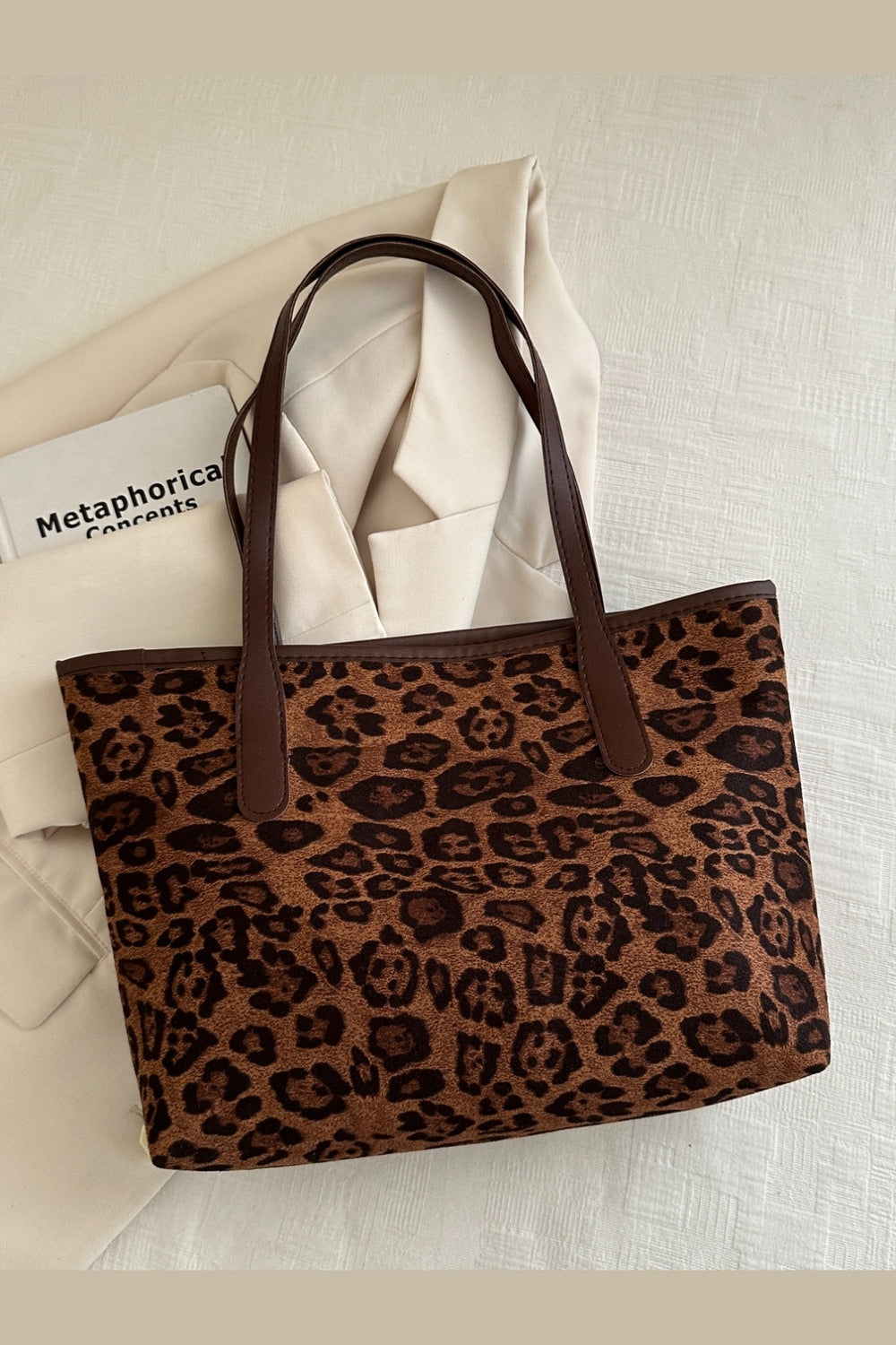 Leopard Polyester Tote Bag - Handbag - FITGGINS