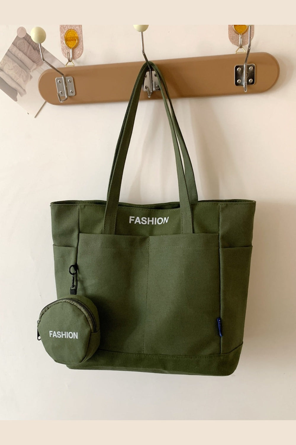 Canvas Tote Bag with Pouch - Handbag - FITGGINS