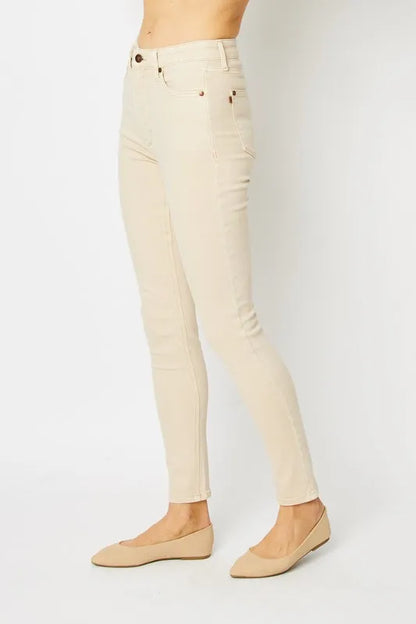 Judy Blue Full Size Garment Dyed Tummy Control Skinny Jeans Fitggins