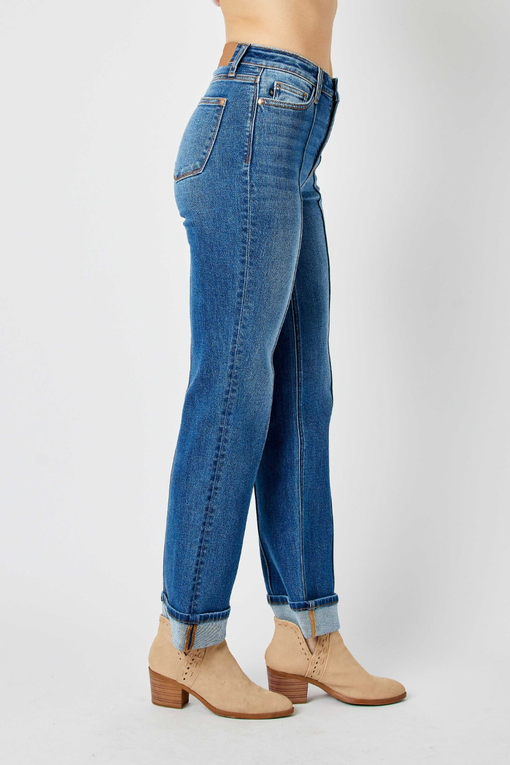 Judy Blue Full Size High Waist Front Seam Detail Straight Jeans - Jeans - FITGGINS