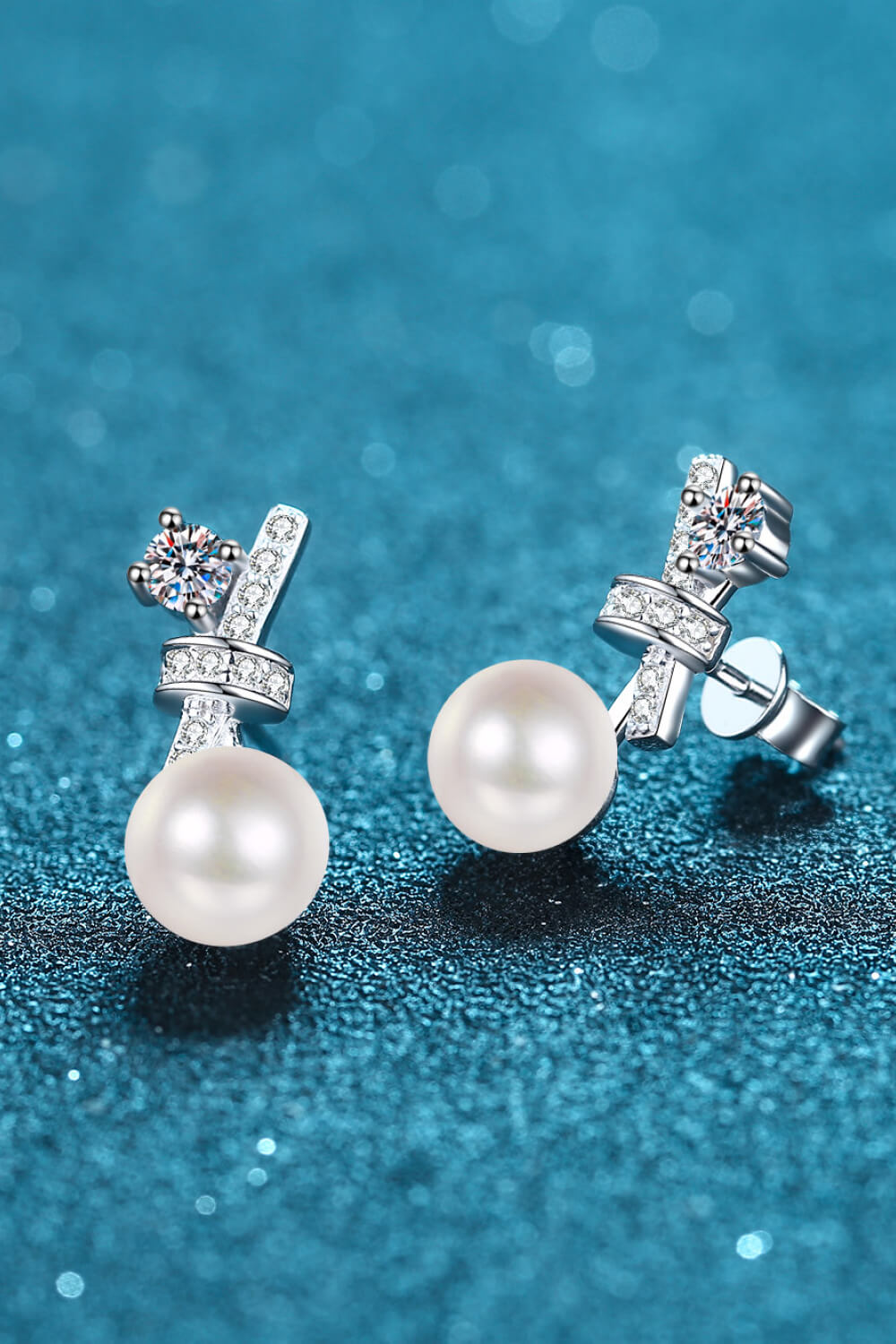 Pearl Moissanite Stud Earrings - Earrings - FITGGINS