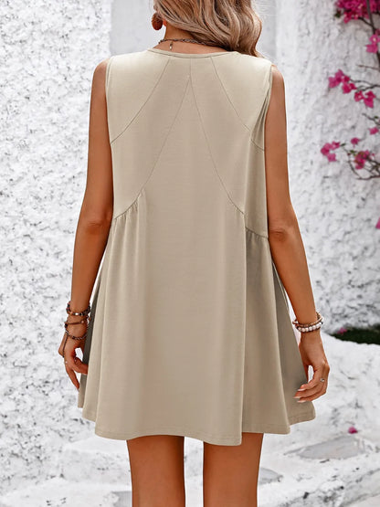 Mandy V-Neck Sleeveless Mini Dress Fitggins