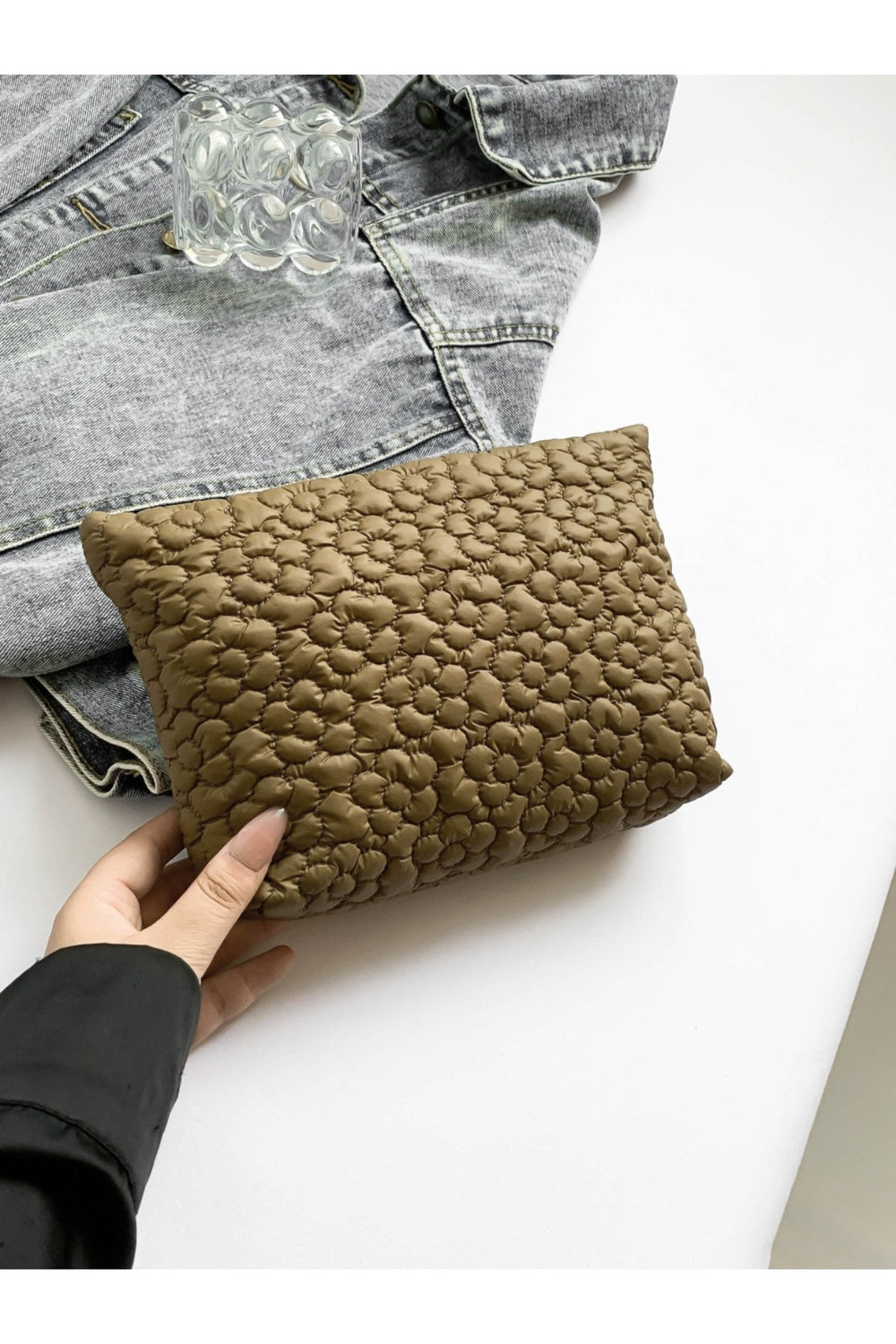 Flower Texture Polyester Clutch - Handbag - FITGGINS