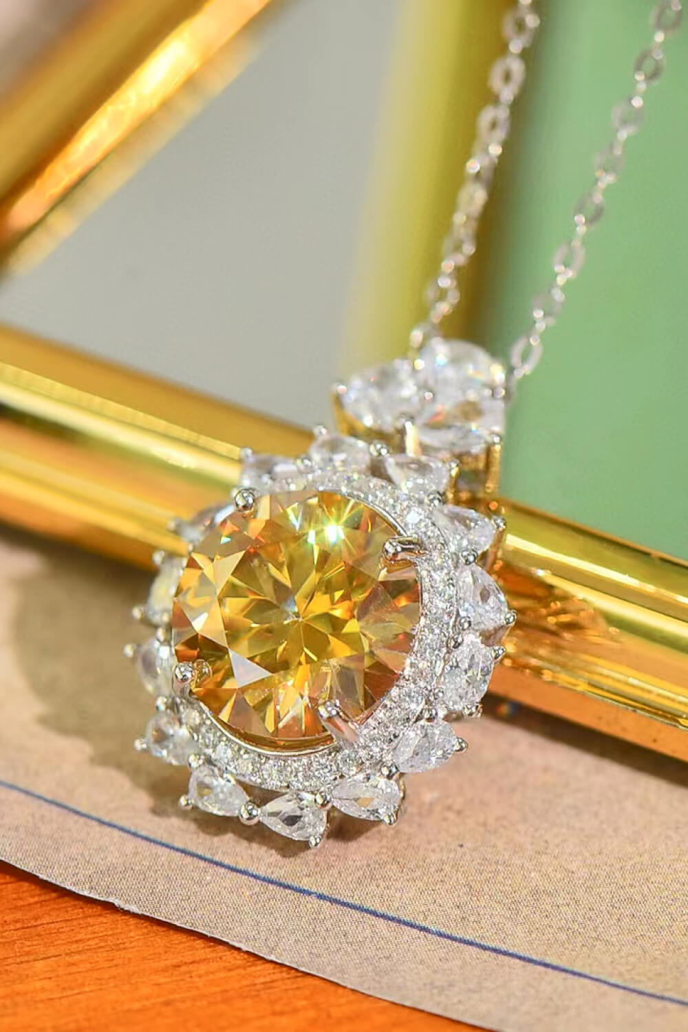 5 Carat Yellow Moissanite Pendant Necklace - Necklaces - FITGGINS