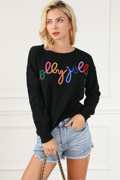 Round Neck Long Sleeve Sweater - Pullover Sweaters - FITGGINS