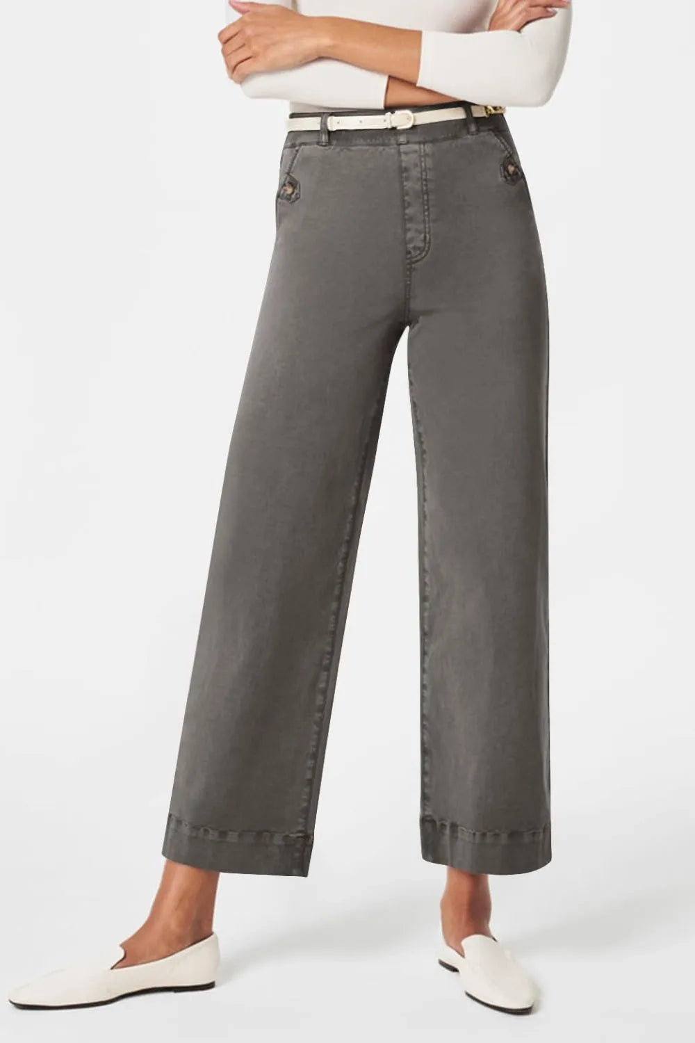 High Waist Jeans with Pockets Dark Gray Fitggins