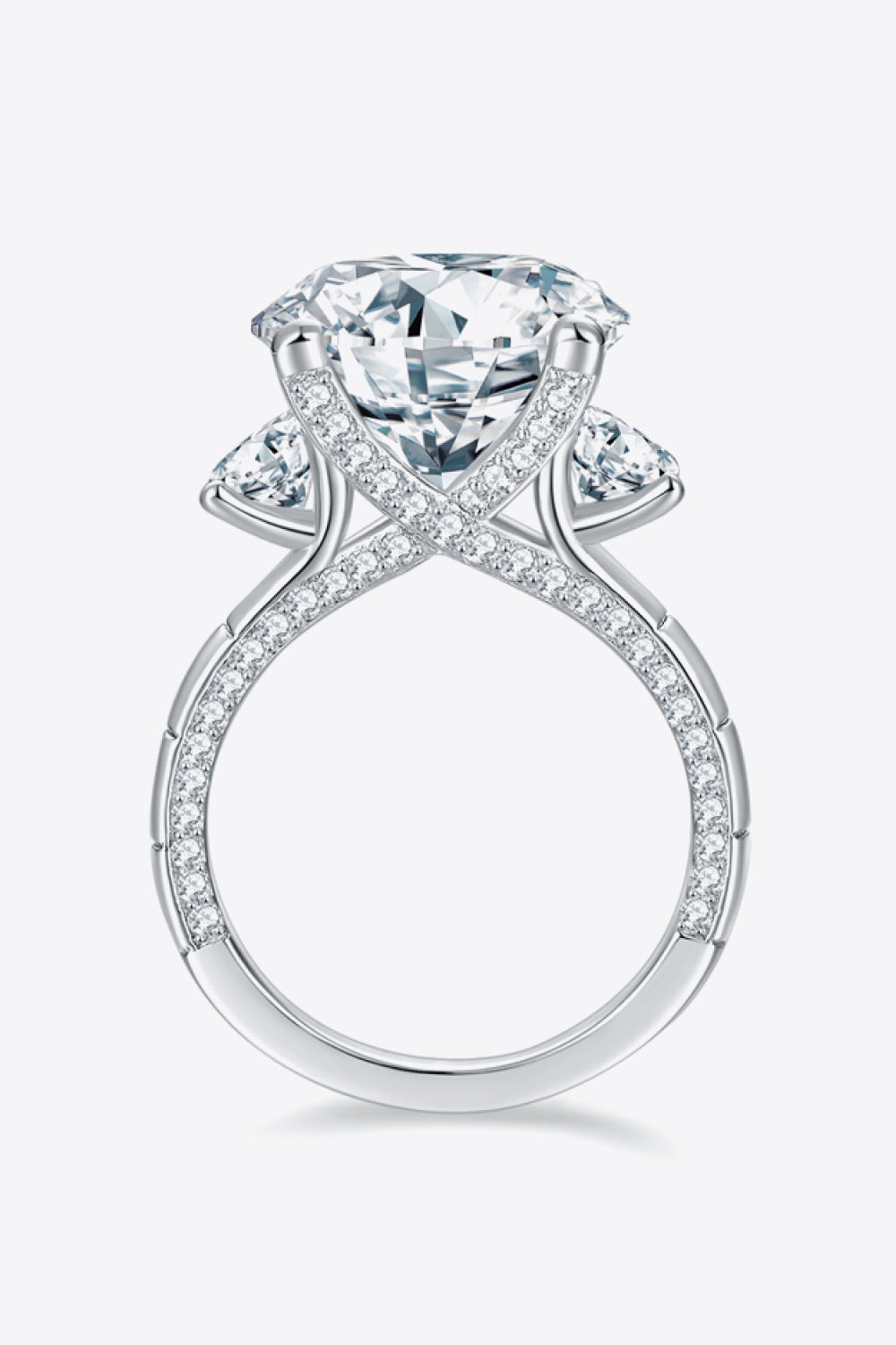 8.6 Carat Moissanite Platinum-Plated Ring - Rings - FITGGINS