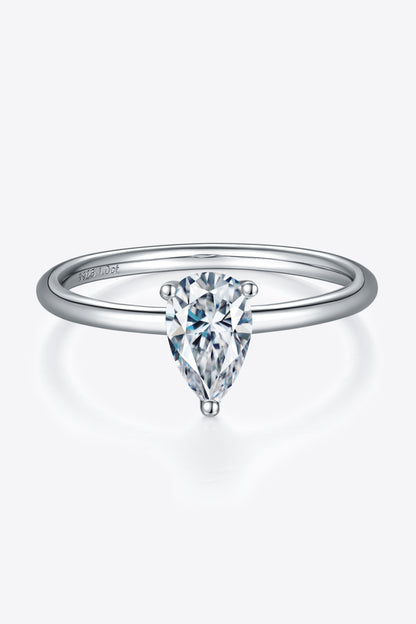 1 Carat Moissanite 925 Sterling Silver Solitaire Ring - Rings - FITGGINS