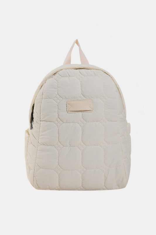 Quilted Polyester Backpack Bag - Handbag - FITGGINS