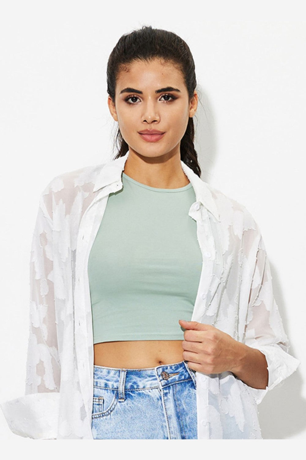 Round Neck Cropped Tank - Crop Tops & Tank Tops - FITGGINS