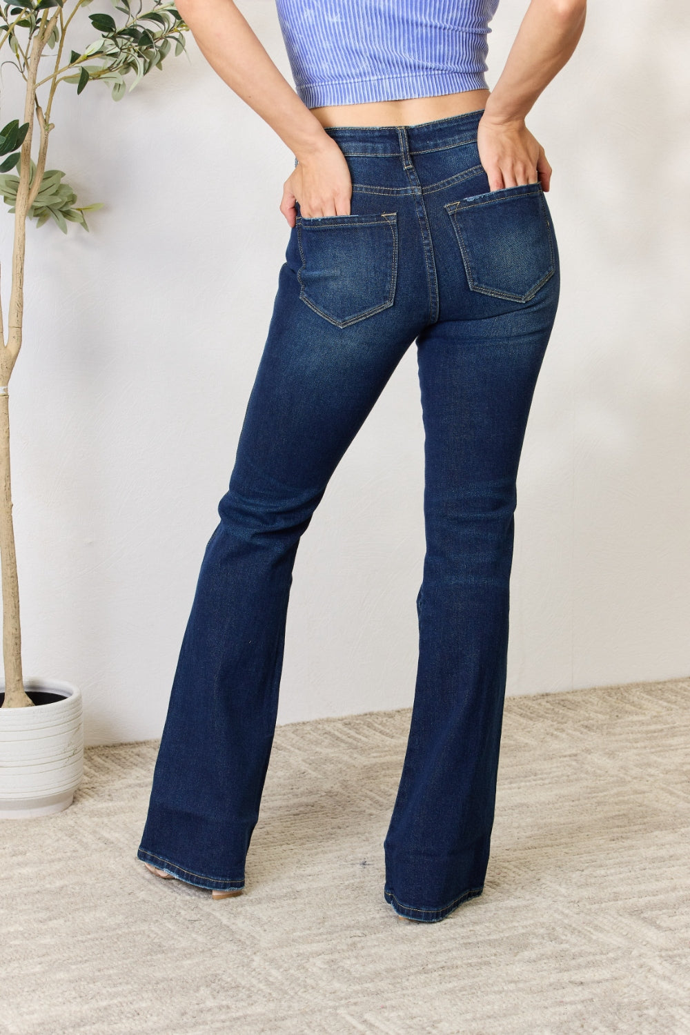 Kancan Full Size Slim Bootcut Jeans - Jeans - FITGGINS