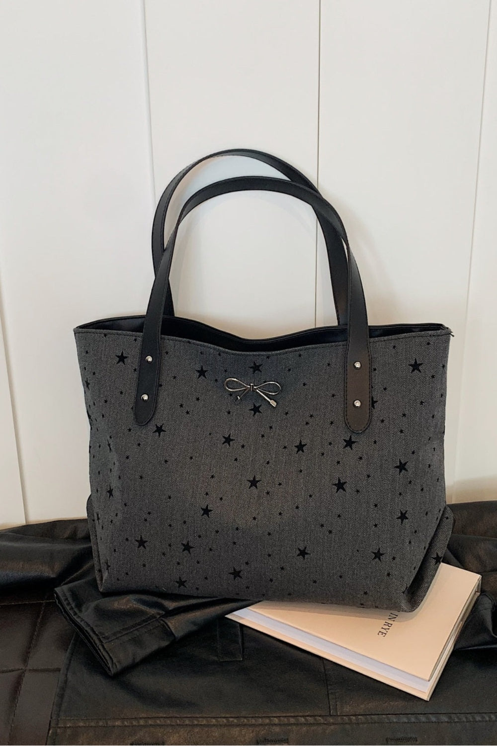 Polyester Bow Polka Dot Tote Bag - Handbag - FITGGINS