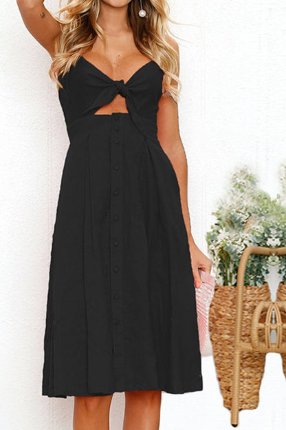 Cutout Smocked Sweetheart Neck Cami Dress - Casual & Maxi Dresses - FITGGINS