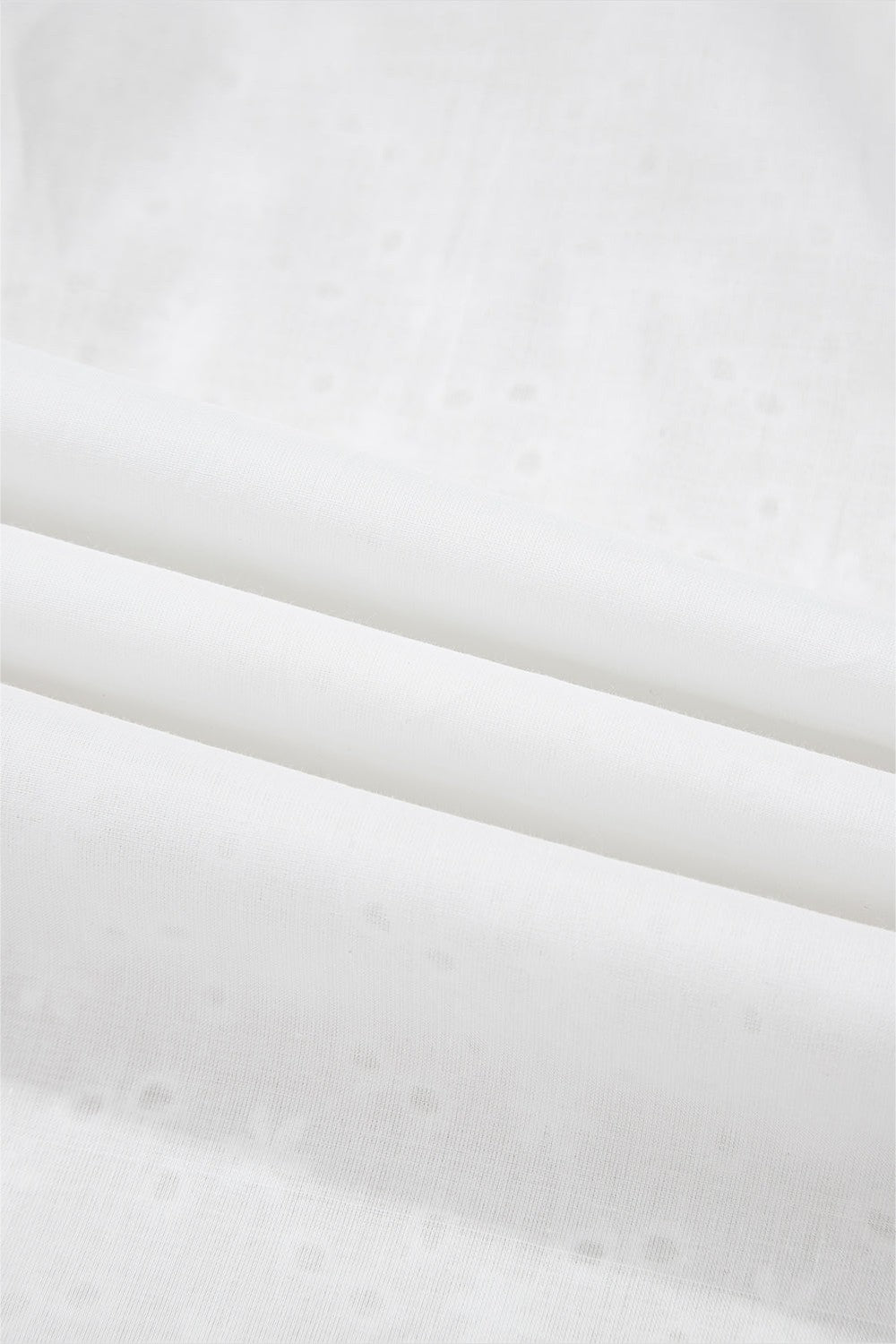 Embroidered Eyelet Collared Long Sleeve Shirt Fitggins