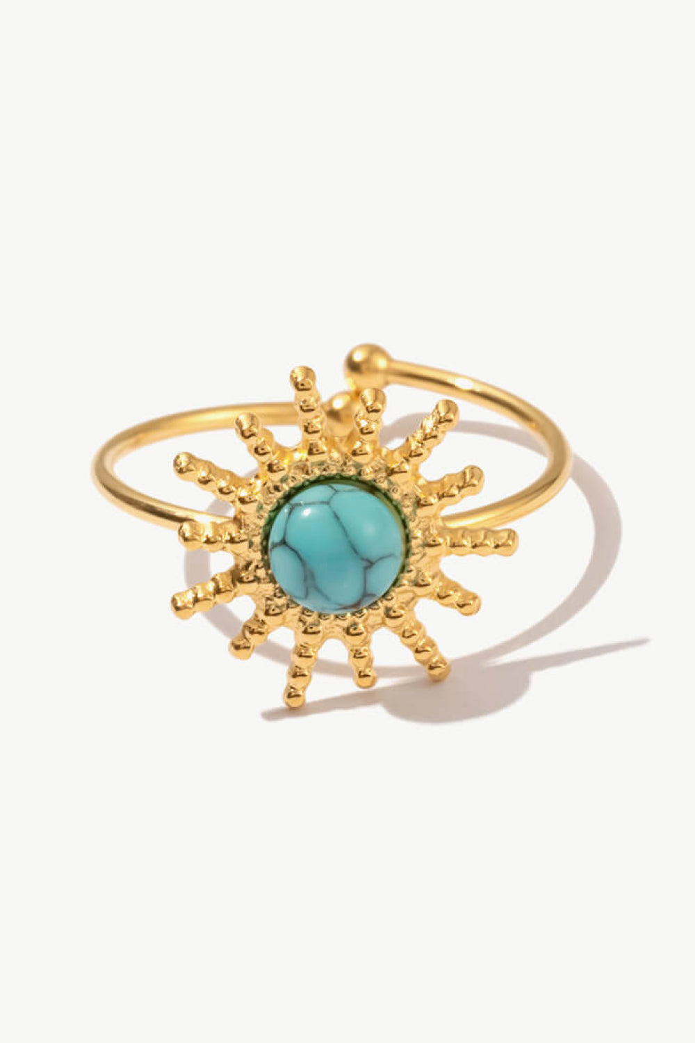 Natural Stone Sun Shape Open Ring - Rings - FITGGINS