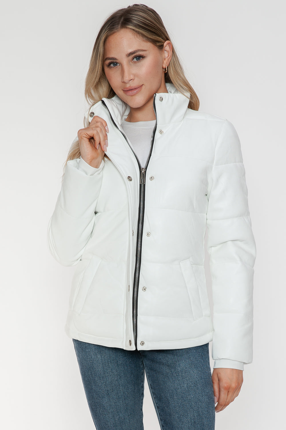 YMI Pocketed Zip Up Turtleneck Puffer Jacket - Jackets - FITGGINS