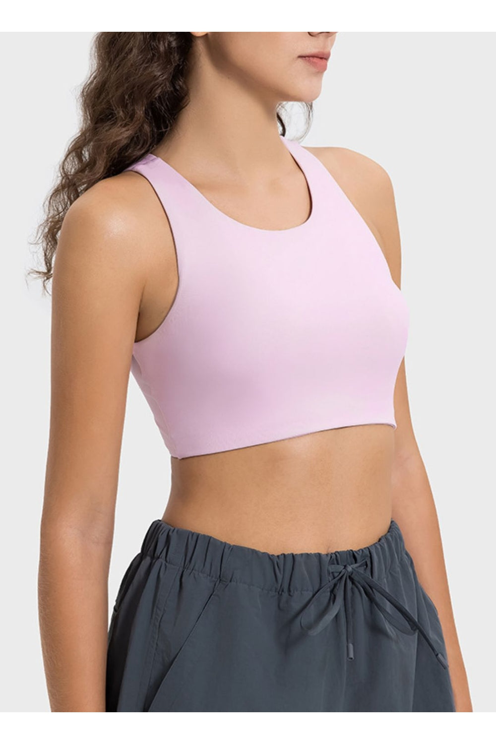 Millennia Cutout Round Neck Active Tank - Crop Tops & Tank Tops - FITGGINS