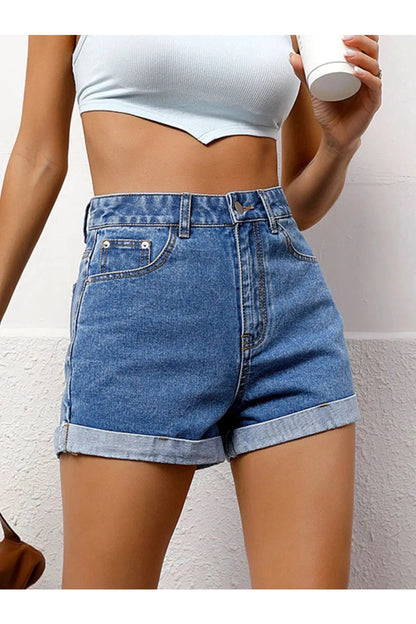 Trendy High Waist Denim Shorts for Women Fitggins