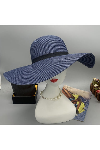 Bow Paper Braided Wide Brim Hat - Hats - FITGGINS