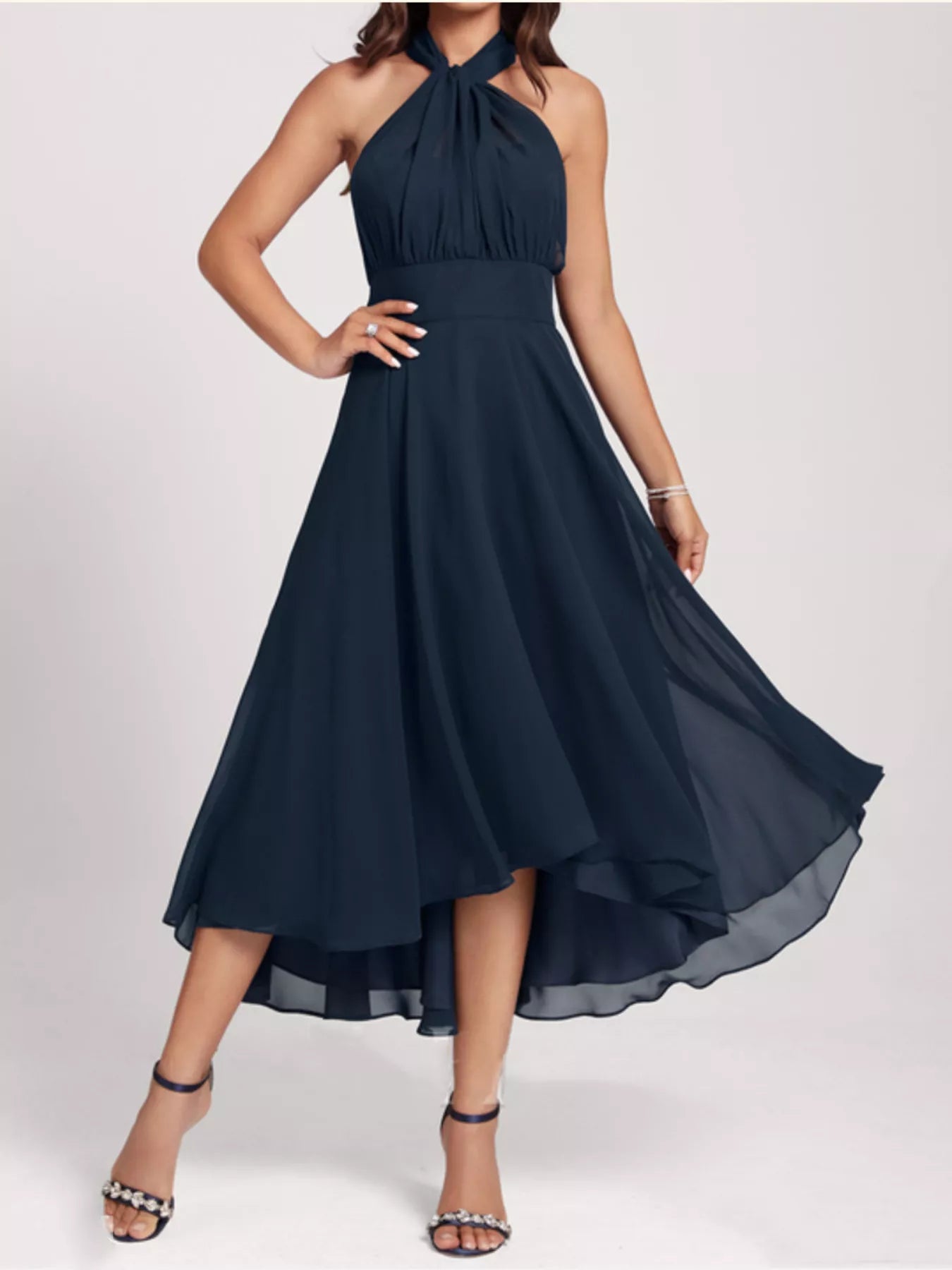 Ruched A-Line Midi Dress Fitggins