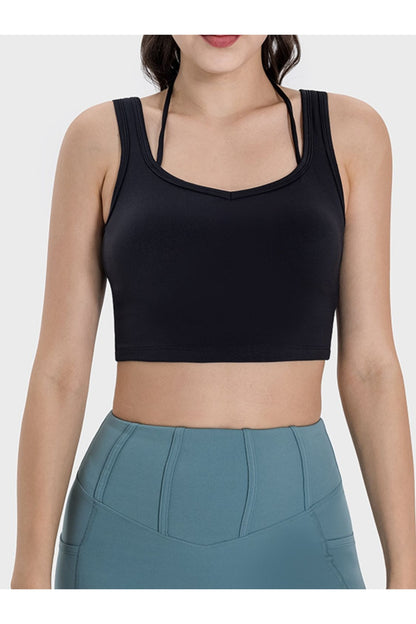 Millennia Crisscross Square Neck Active Tank - Crop Tops & Tank Tops - FITGGINS