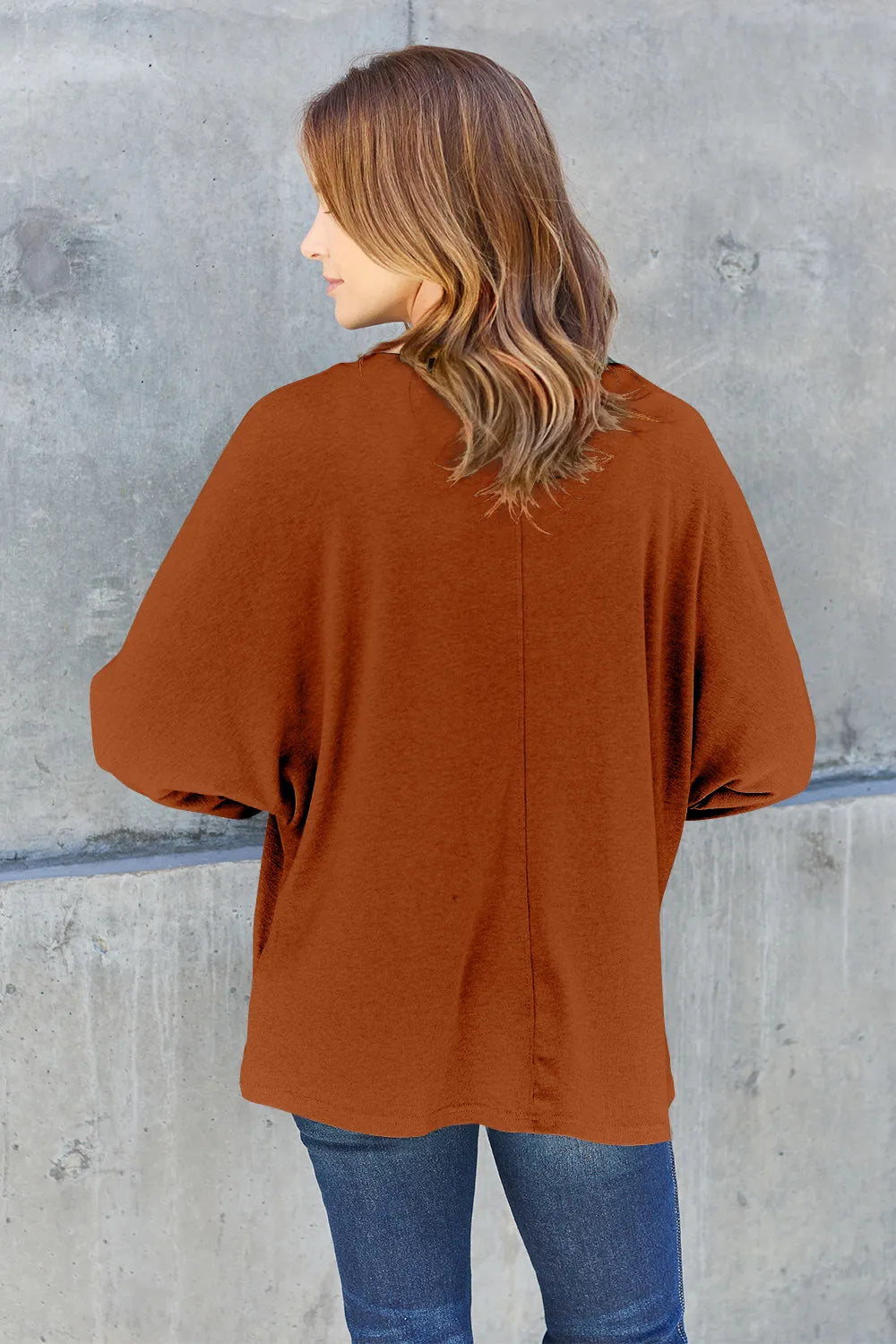 Double Take Full Size Round Neck Long Sleeve T-Shirt Fitggins